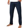 Litherday Pantaloni Pigiama Uomo 100% Cotone Tinta Unita, Pantaloni Lunghi da Notte con Tasche Laterali ed Elastico in Vita, Comodi Invernali Casa Blu Scuro M