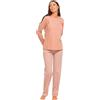 TRAMAS+ Pigiama Donna 100% Cotone, Pigiama Lungo Donna, Completo Maglia Maniche Lunghe e Pantaloni Lunghi con Vita Regolabile - S, Raya Marsella Rosa Keike