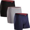 DANISH ENDURANCE Boxer Uomo in bambù, 3 Paia, Multicolore (1xNero/Rosso, 1xGrigio, 1xNavy), L
