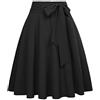Belle Poque GF560 Gonna a Pieghe in Stile Swing Anni '50, con Tasche Elegante Cocktail Nero (561-1) XXL