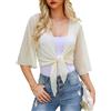 Wayleb Cardigan Coprispalle Donna Estivo Aperto Beige XXL