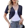Totatuit Coprispalle da Donna Elegante Cardigan Leggero Estivo Bolero a Maglia Giacca Corta Donna Matrimonio Cerimonia Casual Blu Navy XL