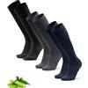 DANISH ENDURANCE Calze Uomo Lunghe in Bambù, 3 o 6 Paia, Multicolore (1x Blu Scuro, 1x Grigio, 1x Nero), 35-38