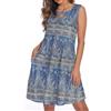 elescat Abiti estivi da donna, casual, senza maniche, vestibilità ampia, prendisole con tasche, Boho viola, 3XL
