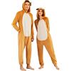 Ekouaer Tuta Intera con Cerniera e Cappuccio, Divertente Pigiama in Pile per Carnevale, Halloween, Cosplay (Uomo, Donna, Unisex), Renna, S
