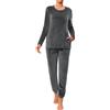Wayleb Pigiama Donna Invernale Velluto Due Pezzi Manica Lunga | Velluto Morbido e Caldo, Girocollo, Manica Lunga, Due Pezzi, Pantaloni Elastici con Tasche, Autunno Inverno, Casa e Relax