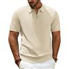 PJ PAUL JONES Polo da uomo a maniche corte con cerniera a 1/4, polo da golf, maglietta casual, Albicocca, M