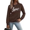 Gyabnw Felpa Donna Girocollo Felpa Donna Senza Cappuccio Maniche Lunghe A Spalla Cadente Stampa Cuore Felpe Pullover Casual Ampie Primavera Autunno