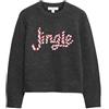 Marks & Spencer Maglione con Slogan, Dettagli Decorati e Collo Giro con Lana da Donna Grigio