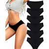 ALL OF SHE Mutande Donna Cotone Slip Donna a Vita Bassa Elasticizzato Biancheria Intimo Traspirante Comode Culotte Confezione da 6 XL