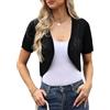 Totatuit Bolero Donna Cardigan Estivo Lavorato a Maglia Corto Coprispalle Primaverile Aperta Senza Bottoni Donna Elegante Moda Fit Elastico Cardigan da Party Autunno Nero S