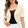 Totatuit Donna Bolero Estivo Cardigan Lavorato a Maglia Corto Coprispalle Primaverile Aperta Senza Bottoni Donna Elegante Moda Fit Elastico Autunno Cardigan da Party