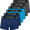 Lowbangge Boxer Uomo Cotone 6 Pezzi, Traspiranti Comodi | Mutande Uomo, Morbidi Confortevoli, Tessuto Cotone, Cintura Elastica, Freschi Traspiranti, Resistenti