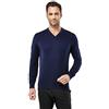 Vincenzo Boretti Maglione-Pullover Elegante da Uomo, Disegno Classico con Collo-a V, Manica-Lunga, Taglio Aderente/Slim-Fit, Caldo - Ideal per Inverno, Autunno, Mezza Stagione Blu Scuro S
