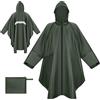BTNEEU Poncho Antipioggia Impermeabile Donna Giacca Antipioggia Uomo con Cappuccio e Maniche e Tasca Riutilizzabile Mantella da Pioggia Lungo per Trekking Campeggio Pesca (Verde)