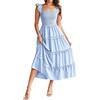 GRACE KARIN Abiti estivi da donna con spalline Abiti casual a tubino con vita elastica e sagomata A-line con tasche, L