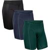 DANISH ENDURANCE Boxer Uomo Sportivi, 3 Paia, Multicolore (1xnero, 1xblu, 1xverde) Gamba Lunga, M