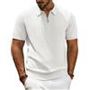 PJ PAUL JONES Polo da uomo a maniche corte con cerniera a 1/4, bianco, XL