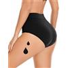 NoBlood - Slip da Bagno mestruale a Vita Alta XXS-XXL Piscina Mare Spiaggia | Costume assorbente per ciclo: comodo, protezione rinforzata. Per mare, spiaggia e piscina (top non incluso)