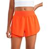 CRZ YOGA Ragazza Pantaloncini Delfino Due in Uno Arancio Neon XL