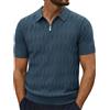 PJ PAUL JONES Polo da uomo elasticizzata con cerniera a 1/4, maglia polo da golf, Blu/grigio., S
