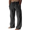 uxxnjfg Pantaloni Lino Uomo Estivi Leggeri Eleganti Pantaloni Taglie Forti Cotone Leggero Pantalaccio Uomo Casual Elasticizzati Larghi Classici Pantalone