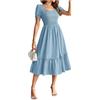 Grace Karin Abito in Stile Corsetto da Donna Elegante, A-Linea, Abiti da Cerimonia per Donna, Abito Casual con Tasche, grigio/blu, L