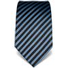 Vincenzo Boretti cravatta elegante classica da uomo, 8 cm x 15 cm, di pura seta di alta qualità, idrorepellente e antisporco, motivo a righe azzurro
