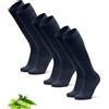 DANISH ENDURANCE Calze Uomo Lunghe in Bambù, 3 o 6 Paia, Blu Scuro, 39-42