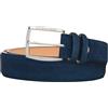 BS BOTTEGA DEL SARTO Man in Italy Bottega Del Sarto Cintura In Pelle Scamosciata Blu Con Fibbia Cromata Classica