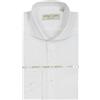 BS BOTTEGA DEL SARTO Man in Italy Bottega del Sarto Camicia Bianca Super Slim Fit in Popeline di Cotone Elasticizzato con Collo Francese Sartoriale