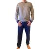 ARTIGIANI DEL PIGIAMA Pigiama Uomo Manica Lunga Pantalone Lungo 100% Cotone Modello Serafino e Pantaloni con Polsino e Tasca 100% Made in Italy