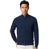 BS BOTTEGA DEL SARTO Man in Italy Bottega del Sarto Cardigan Uomo Blu Navy con Zip A Doppio Cursore E Collo Alto in Micro Texture