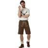 dressforfun, Pantaloni Corti bavaresi in Pile Morbido, Vegani, Stile Lederhosen Uomo, con Ricami Autentici, Tasche pratiche, Outfit Oktoberfest Costume Tradizionale Tirolese - Elegante Marrone, 48