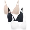 Marks & Spencer Magliette con Reggiseno Incorporato Scollo Profondo con Ferretto A-F - Confezione da 3 (Nude|70A) da Donna