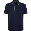 Blauer Polo Doppia Riga Logata Parkson