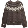 Marks & Spencer Donna Maglione Fair Isle Girocollo in Maglia a Trecce - vestibilità Regolare