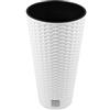 Prosperplast Vaso da fiore di 15,5 litri con inserto 25 x 25 x 47,6 cm in colore bianco