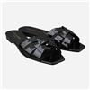 Saint Laurent Flat Sandals Patent 571952 B8I00 1000 147035737 [U]