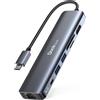 Adattatore USB C Hub 7 in 1 Dock DD0003 USB C, Ethernet LAN RJ45, 4K 60Hz HDMI,