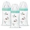 Dodie Set di 3 bicchieri anticoliche iniziation+ in vetro, 270 ml, 0-6 mesi, tettarella rotonda, portata 2