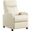 Yaheetech Poltrona Relax Reclinabile Regolabile con Poggiapiedi, Beige