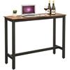 VASAGLE LBT12X-Scrivania, 120 x 40 x 100 cm, tavolino da Bar Sottile, Struttura in Metallo, Design Industriale, Colore: Marrone Vintage/Nero, truciolato di Legno, Acciaio