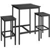 VASAGLE Tavolo da Bar con Sgabelli, Tavolo Cucina 60 x 60 x 90 cm, Sgabello di 30 x 40 x 65 cm, Sala da Pranzo, Nero Ebano e Nero Inchiostro LBT017B56