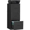 VASAGLE CUSTOS Collezione - Cassettiera da Ufficio, Mobile per Documenti, Supporto Stampante, 3 Cassetti, Barre Sospese Regolabili, per A4 e Lettera, Nero Inchiostro OFC055B16