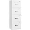 VASAGLE CUSTOS Collezione - Cassettiera da Ufficio, Mobile per Documenti, Supporto per Stampante, 4 Cassetti con Serratura, Barre Sospese Regolabili, Bianco Nuvola OFC082W02