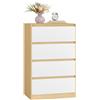 VASAGLE KAILYN Collezione - Cassettiera con 4 Cassetti, Comò, Mobile con Cassetti, Porta Abiti, 60,2 x 40,4 x 97,4 cm, Stile Moderno di base, Giallo Mandorla e Bianco Nuvola LTS614YW01
