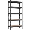 SONGMICS Scaffalatura a 5 Ripiani, Scaffale Portaoggetti, Montaggio Senza Bulloni, Ripiani Regolabili, 30 x 75 x 150 cm, Portante 875 kg, per Garage Magazzino Cantina, Nero GLR300B01