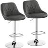 Yaheetech Set 2 Sgabelli da Bar Cucina Moderni Regolabile Grigio Scuro