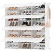 SONGMICS Scarpiera, Scaffale Modulare a 12 Scomparti per 48 Paia di Scarpe da Ingresso, con Sportelli, Telaio in Acciaio e Ripiani in Plastica, Camera da Letto, Bianco Nuvola LPC040W02